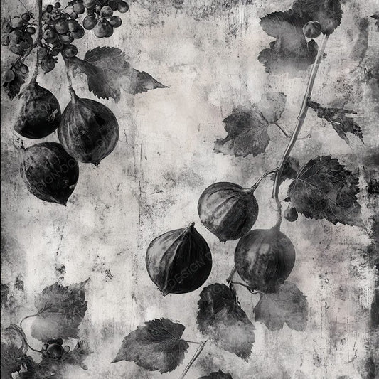 Monochrome Fruit Etch Background Digital Paper Pack (DDD000621)