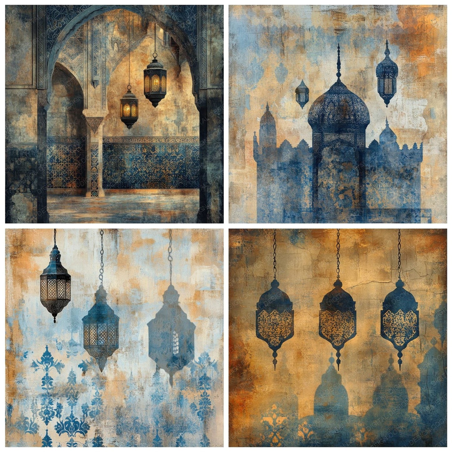 Morocco Tiles Background Digital Paper Pack (DDD000628)