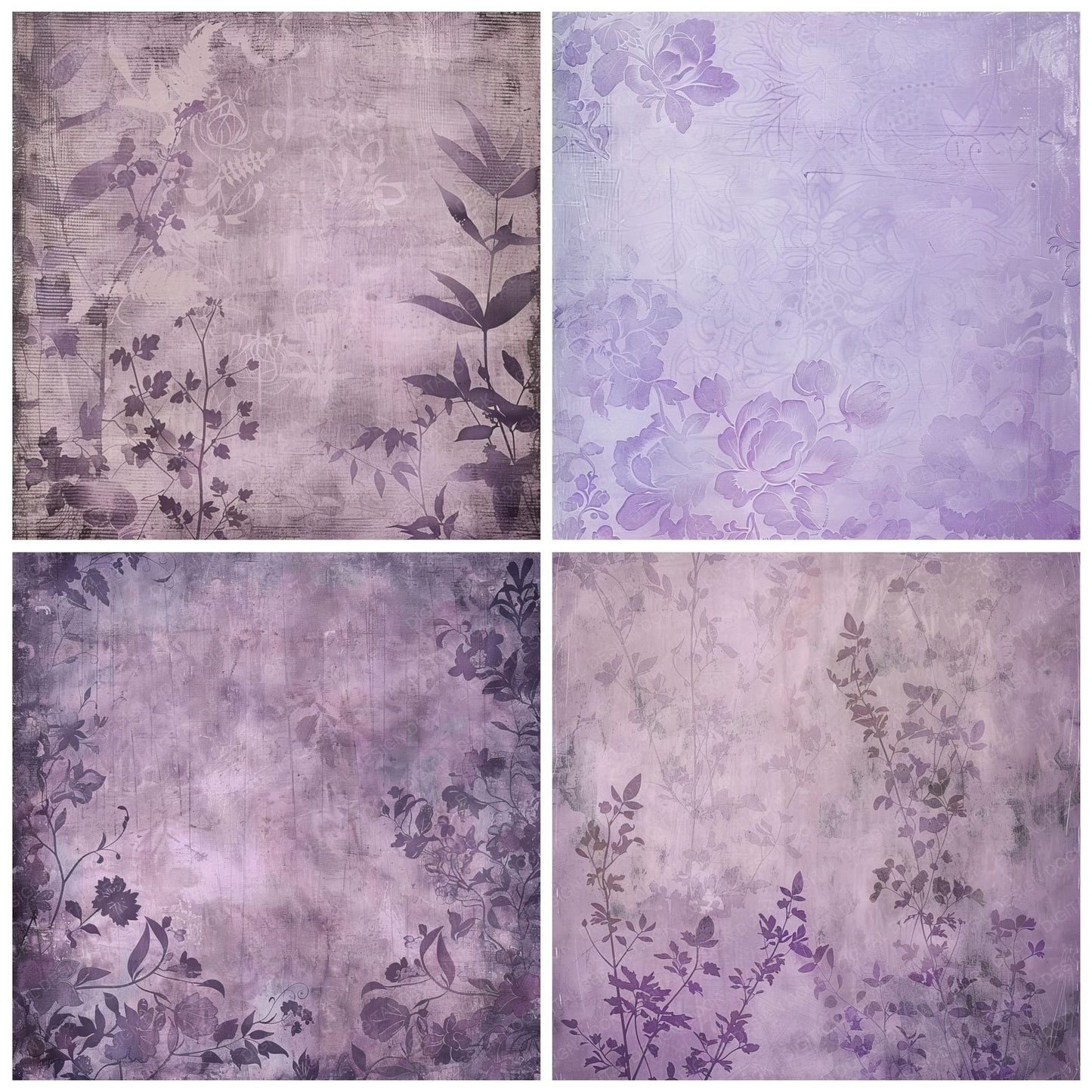 Muted Lavender Brocade Pattern Background Digital Paper Pack (DDD000632)