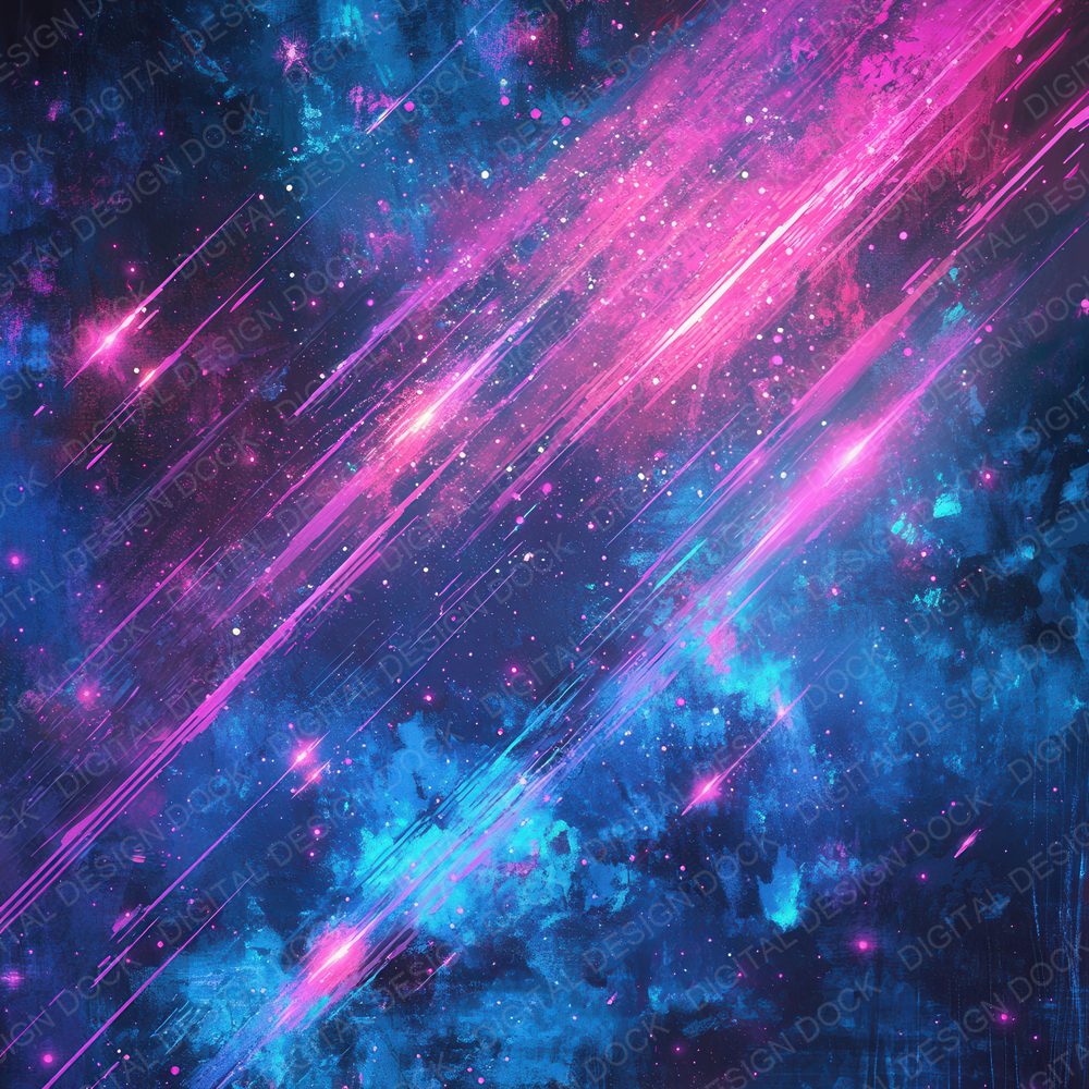 Neon Meteor Shower Background Digital Paper Pack (DDD000638)