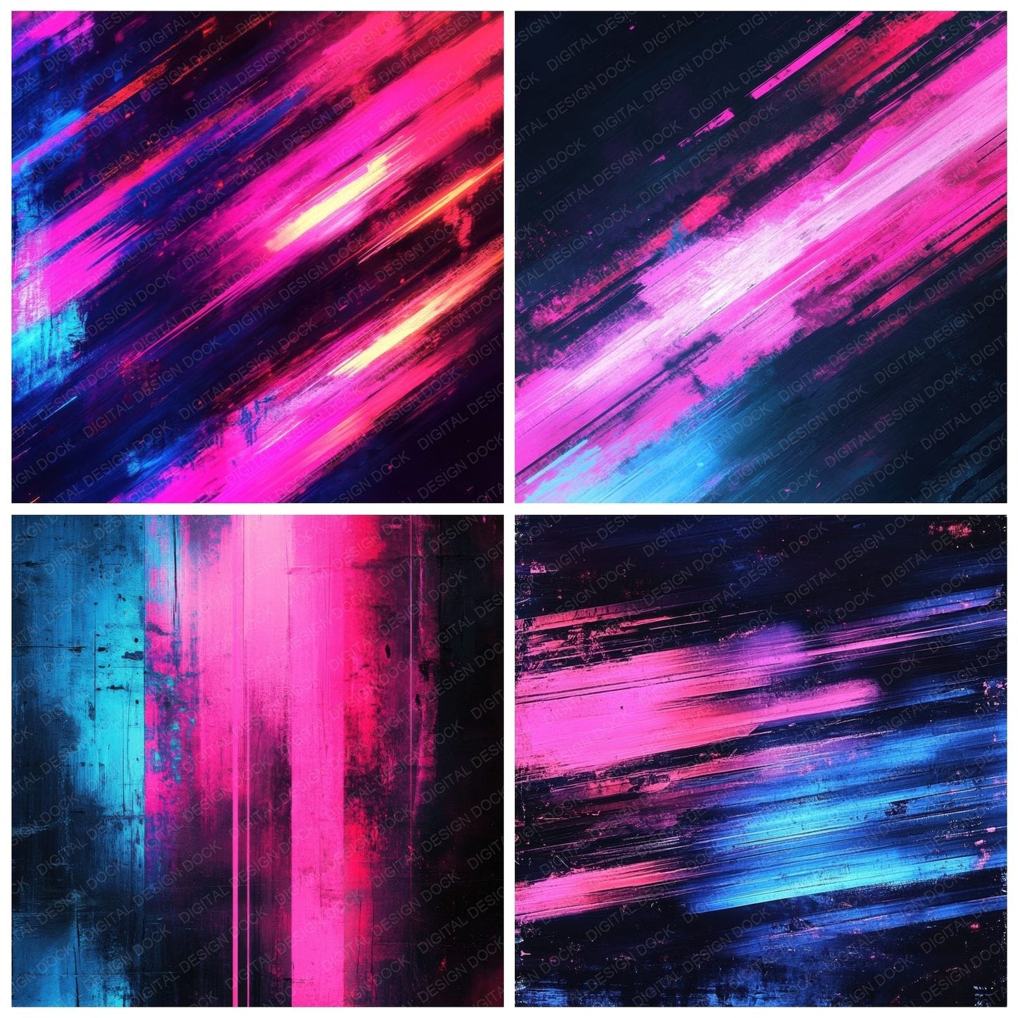 Neon Motion Blur Background Digital Paper Pack (DDD000639)