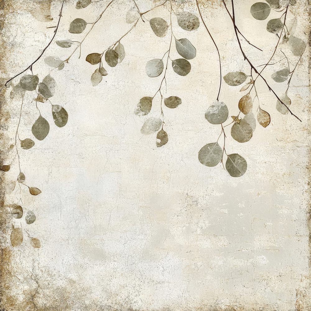 Olive Branches and Eucalyptus Leaves Background Digital Paper Pack (DDD000652)