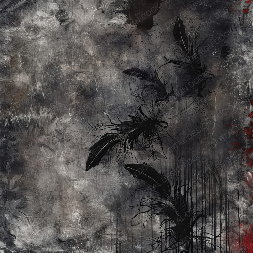 Ornate Gothic Raven Background Digital Paper Pack (DDD000655)