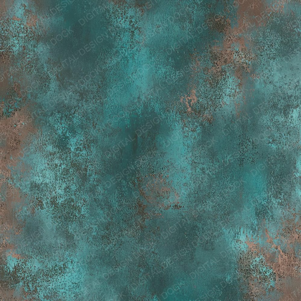 Oxidized Teal Metallic Patina Background Digital Paper Pack (DDD000658)