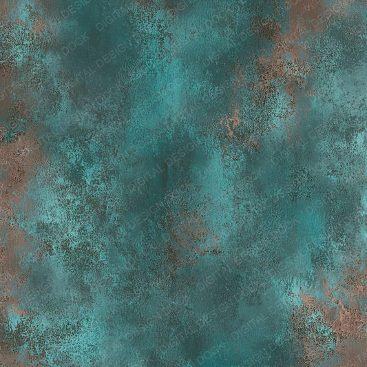 Oxidized Teal Metallic Patina Background Digital Paper Pack (DDD000658)