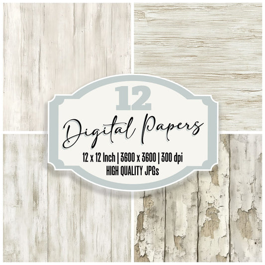 Pale Birch Grain Background Digital Paper Pack (DDD000659)