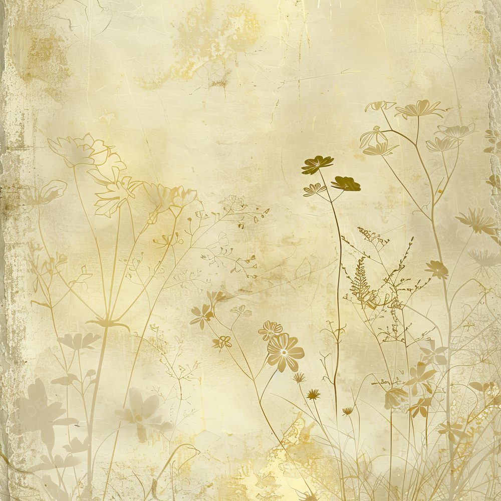 Pale Yellow Floral Background Digital Paper Pack (DDD000662)