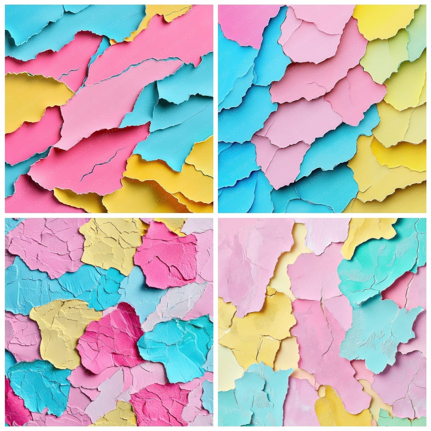 Paper Cut Collage Background Digital Paper Pack (DDD000663)