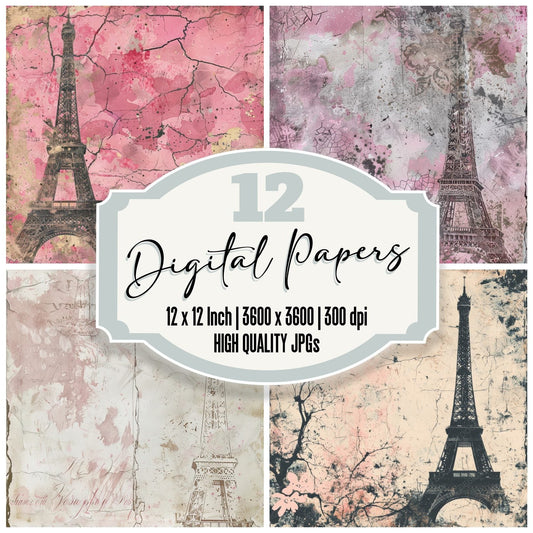 Paris Background Digital Paper Pack (DDD000664)