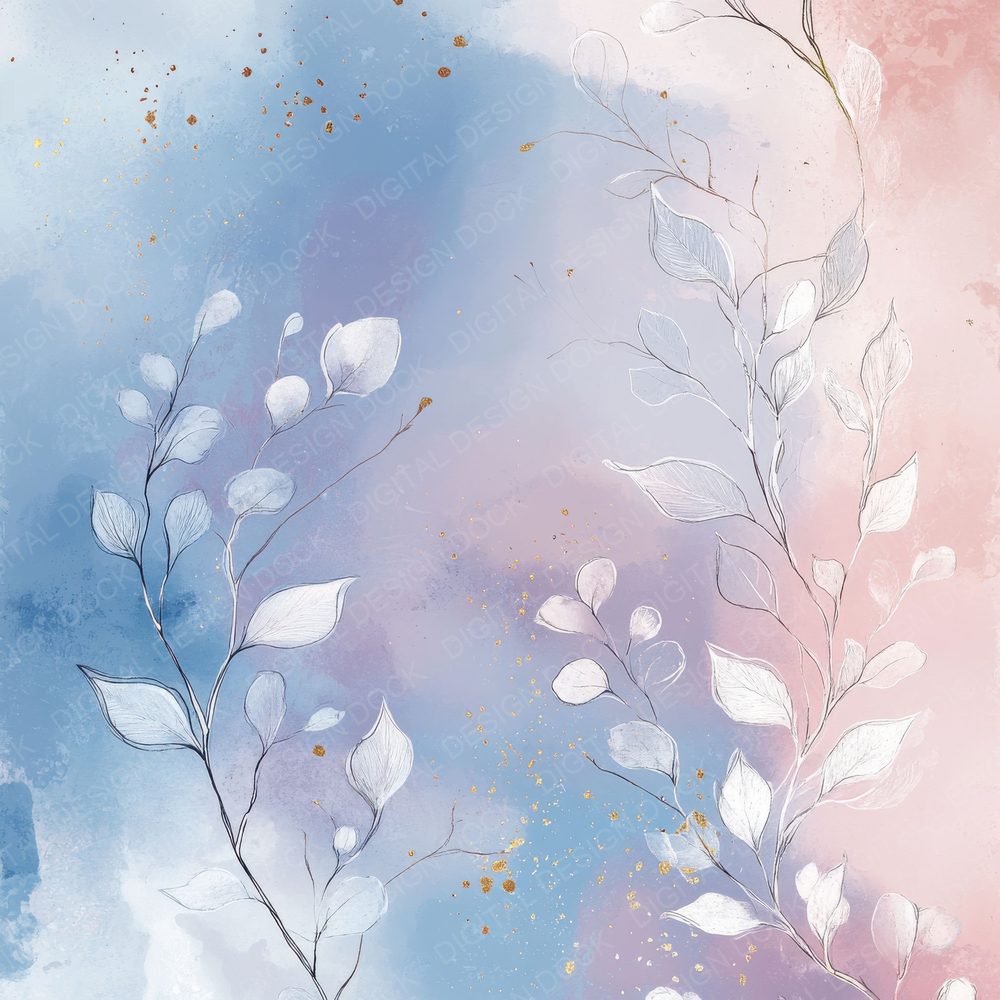 Pastel Ink Petals Background Digital Paper Pack (DDD000667)