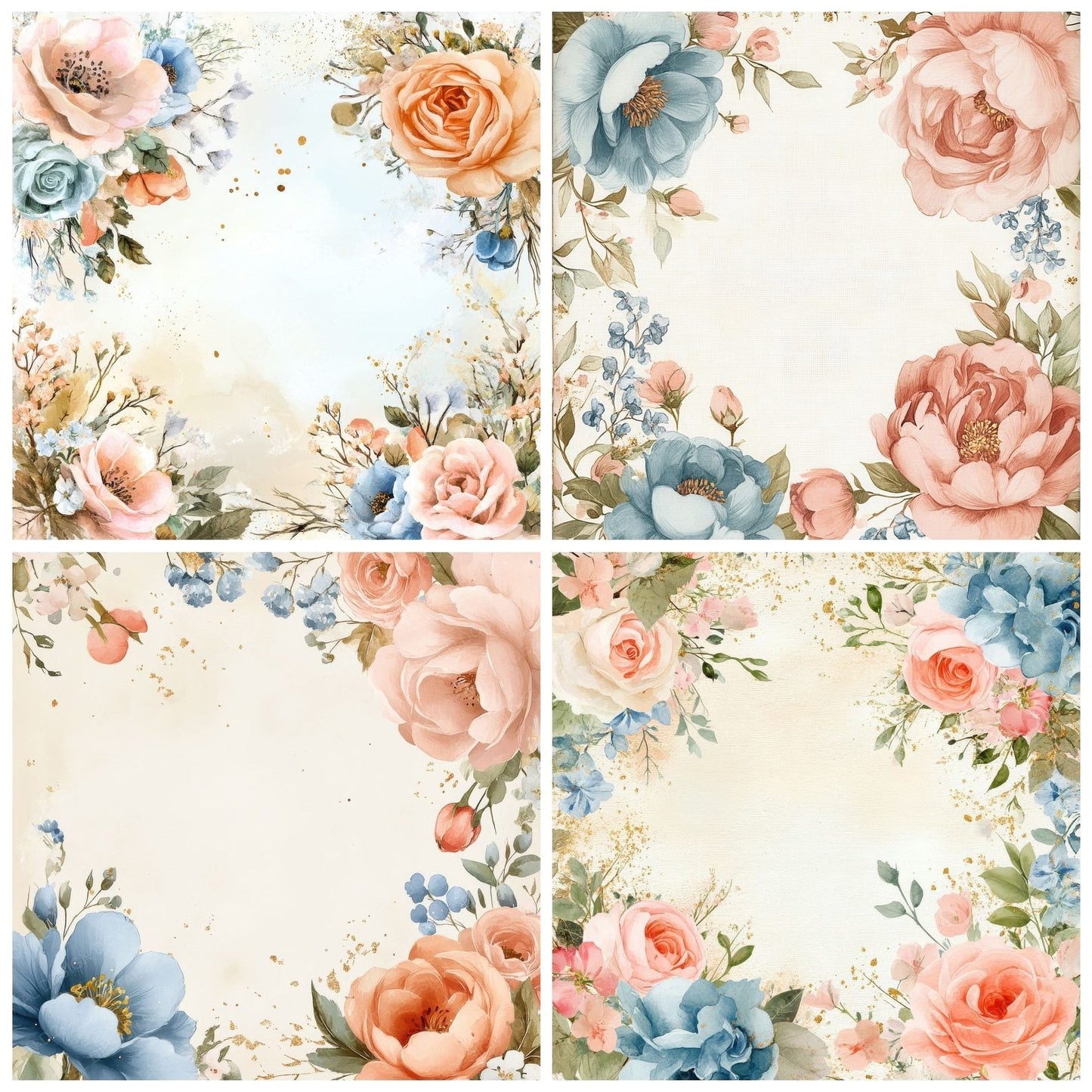 Pastel Petals Background Digital Paper Pack (DDD000668)