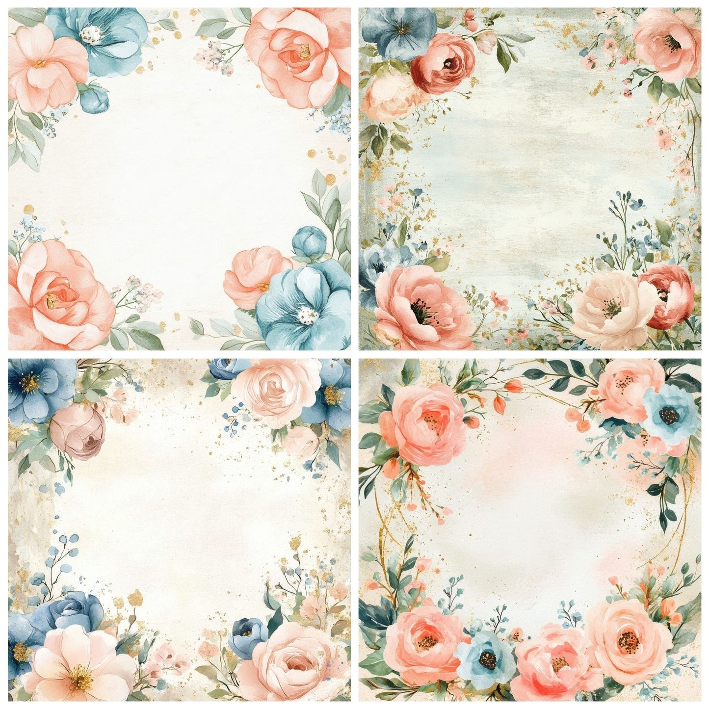 Pastel Petals Background Digital Paper Pack (DDD000668)