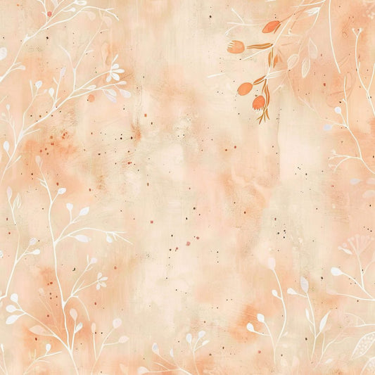 Peach and Cream Floral Background Digital Paper Pack (DDD000670)