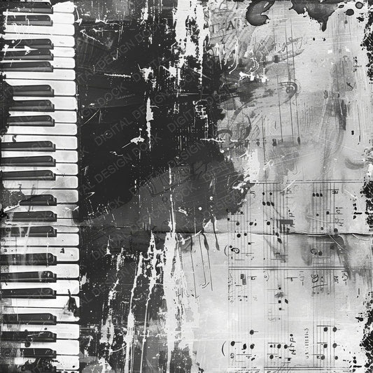 Piano Keys Music Background Digital Paper Pack (DDD000673)