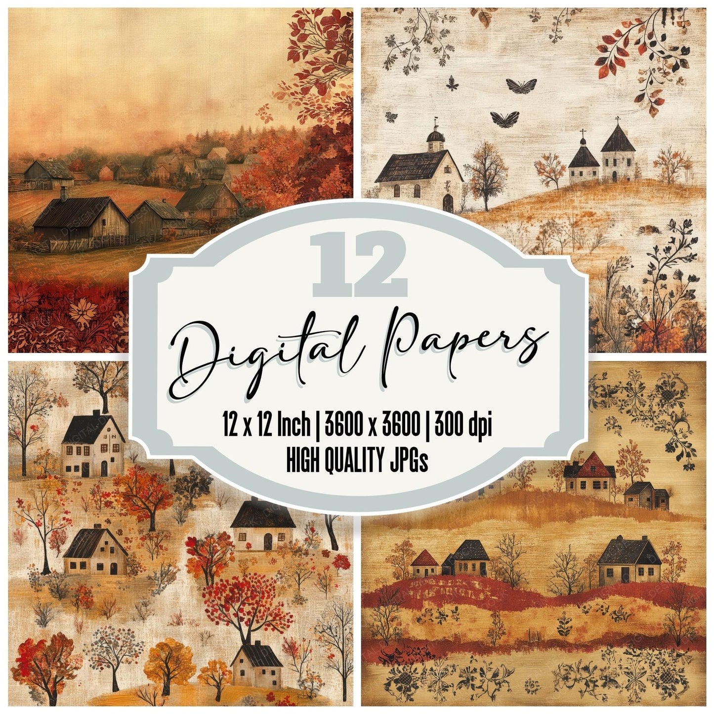 Poland Folk Background Digital Paper Pack (DDD000681)