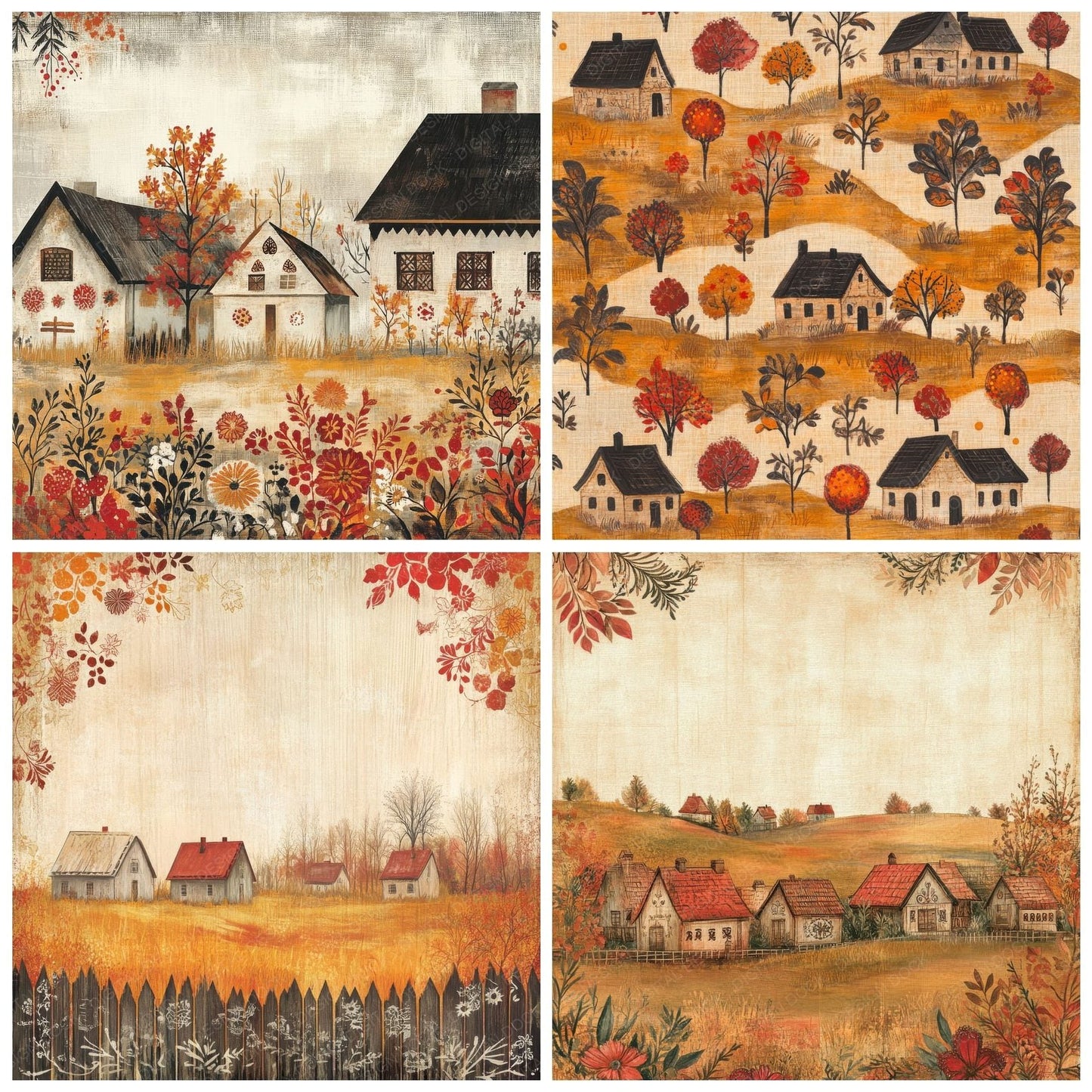 Poland Folk Background Digital Paper Pack (DDD000681)