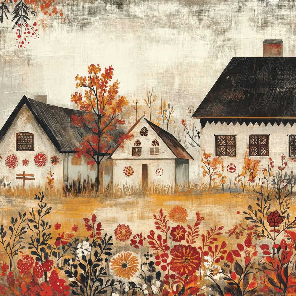 Poland Folk Background Digital Paper Pack (DDD000681)