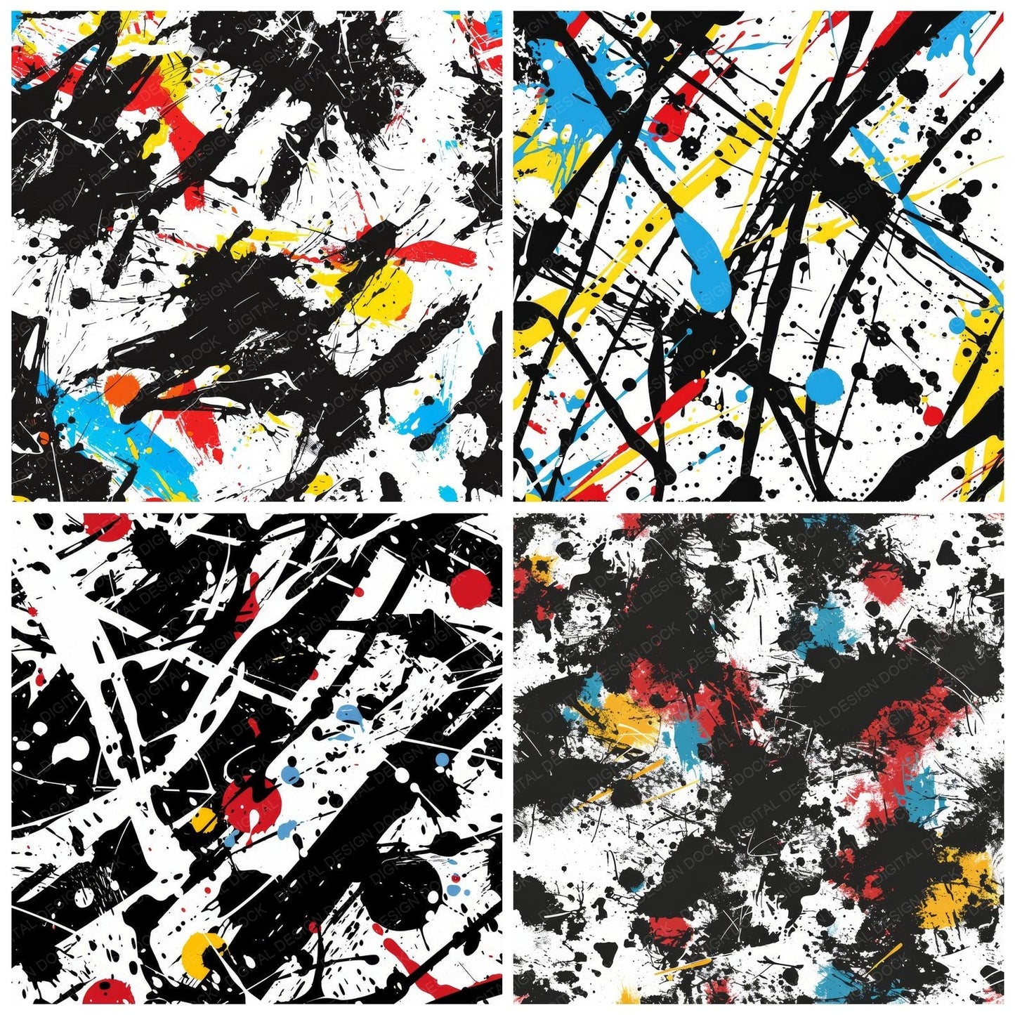 Pollock Inspired Background Digital Paper Pack (DDD000682)
