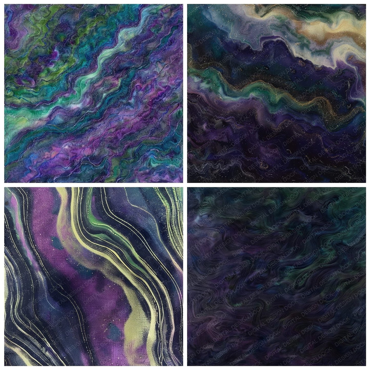 Reflective Iridescent Oil Slick Background Digital Paper Pack (DDD000694)