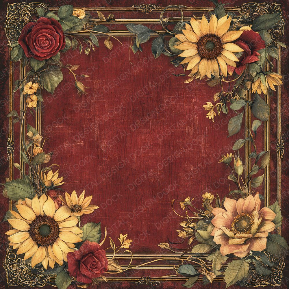 Renaissance Bloom Background Digital Paper Pack (DDD000695)
