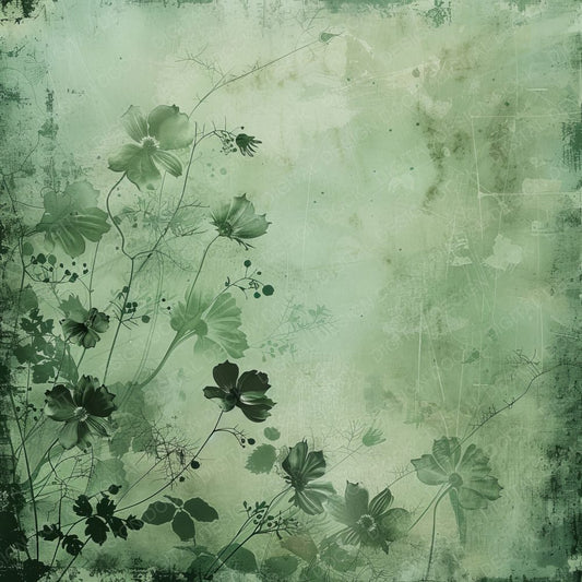 Rich Emerald Green Floral Background Digital Paper Pack (DDD000701)