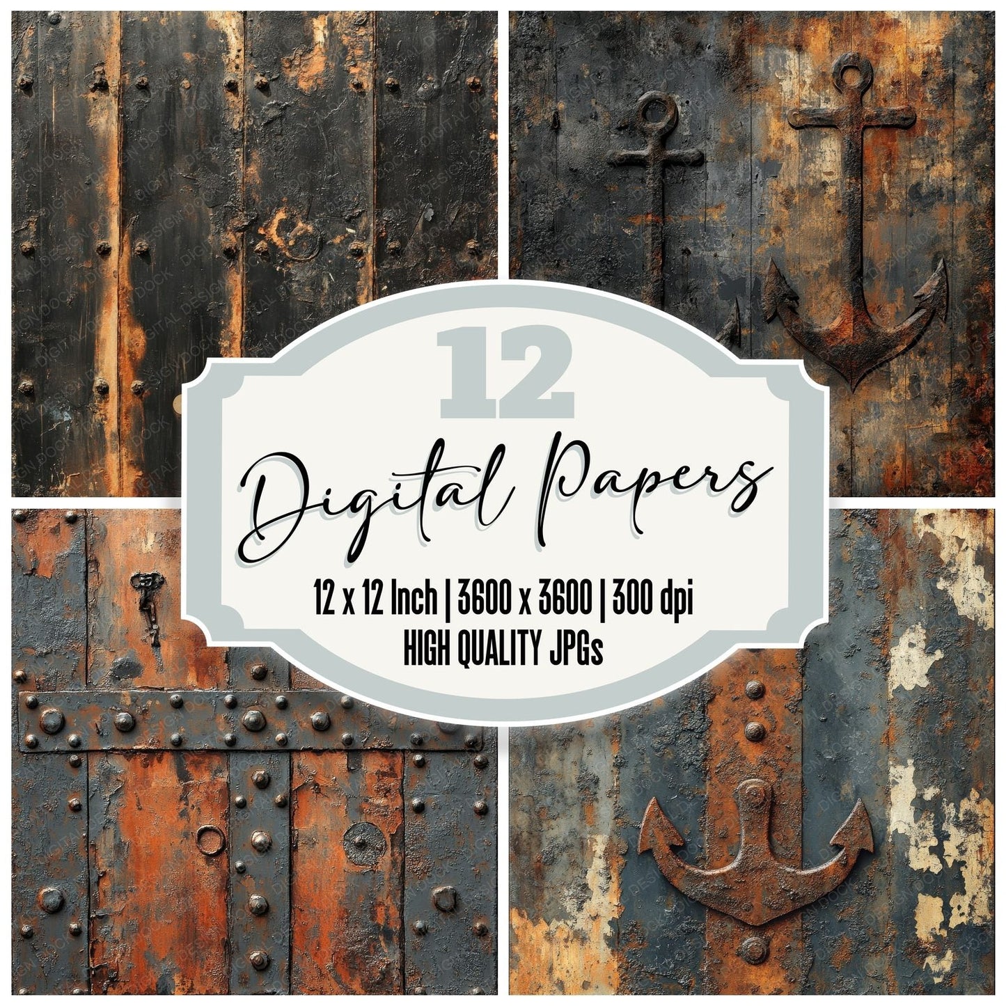 Rusted Hull Decay Background Digital Paper Pack (DDD000714)
