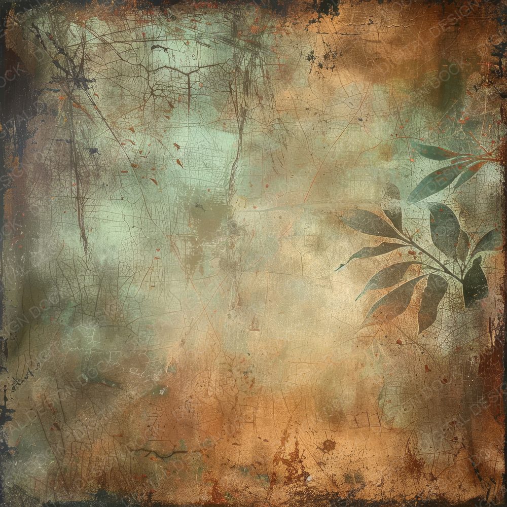 Rusted Metal Floral Background Digital Paper Pack (DDD000716)