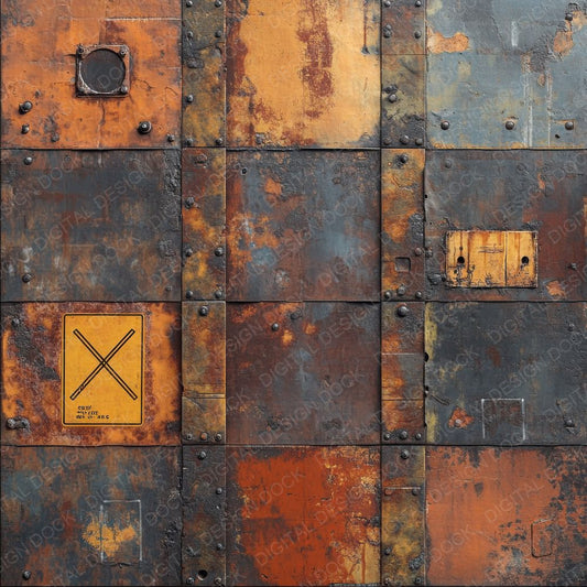 Rusted Wasteland Relics Background Digital Paper Pack (DDD000718)