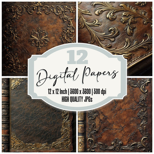 Rustic Leather Background Digital Paper Pack (DDD000720)