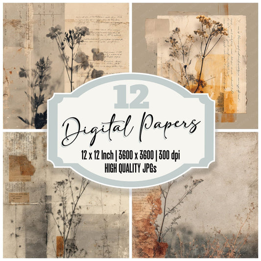 Brown Stem Tape Digital Paper Pack (DDD000721)