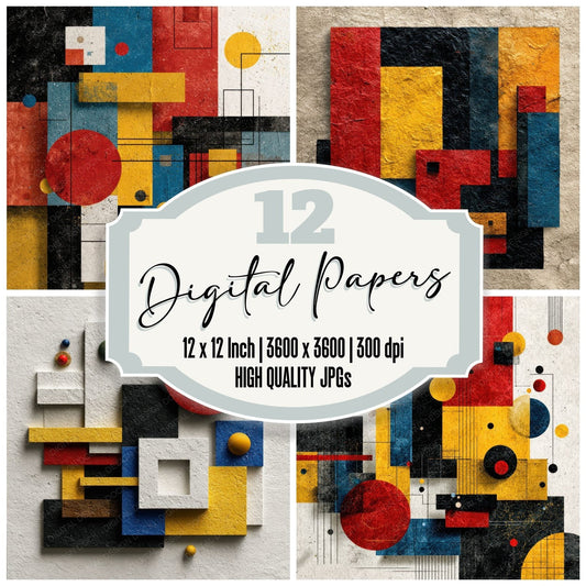 Brutalist Kids Cutout Form Digital Paper Pack (DDD000727)