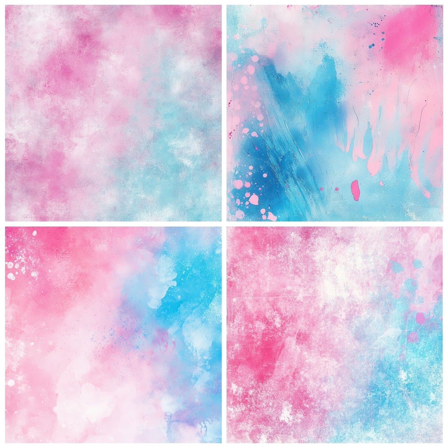 Bubblegum Pop Splatters Background Digital Paper Pack (DDD000731)