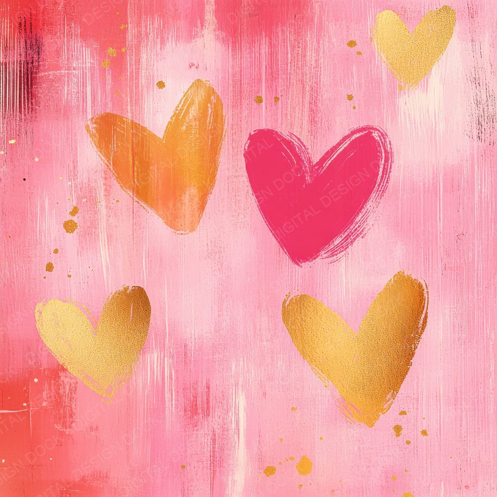 Bubblegum Scribble Hearts Digital Paper Pack (DDD000732)