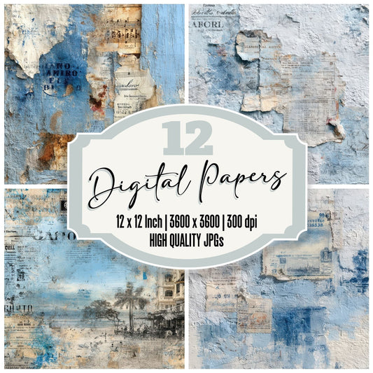 BuenosAires Collage Tango Poster Type Digital Paper Pack (DDD000734)