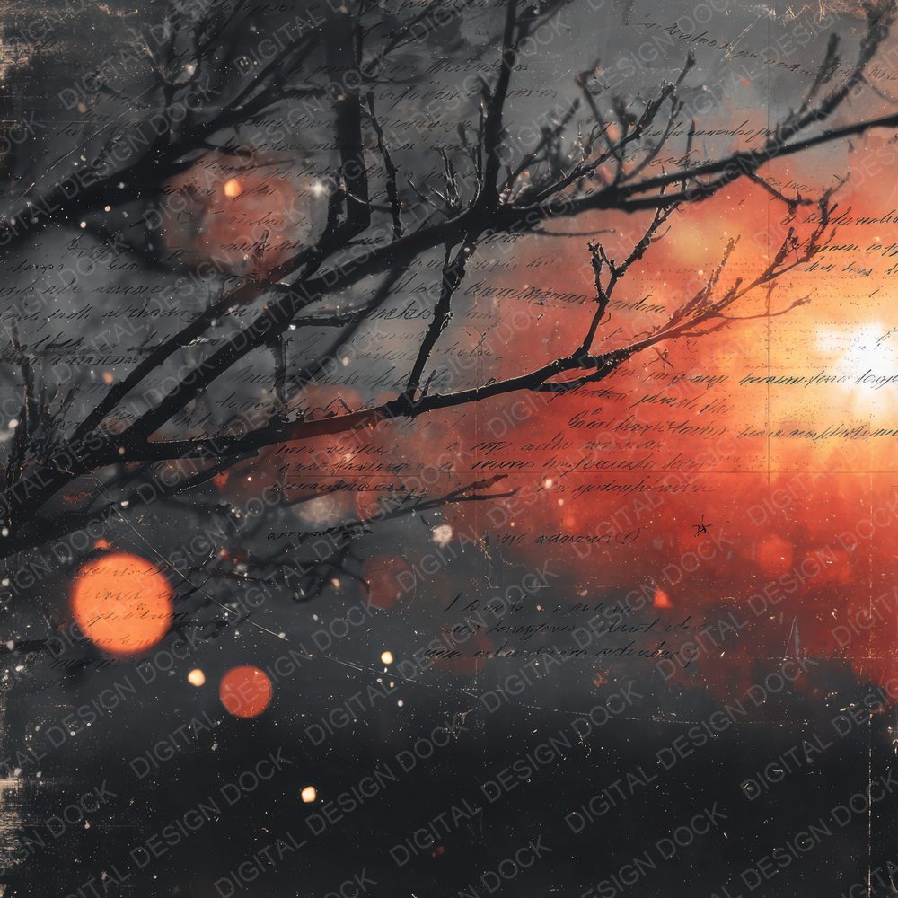 Burn Branch Text Digital Paper Pack (DDD000741)