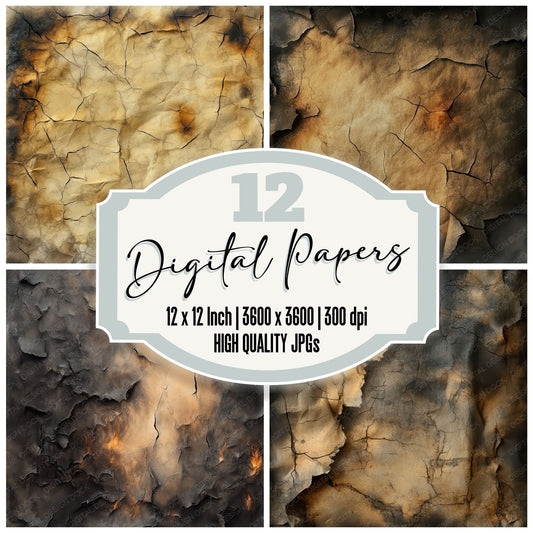 Burned Paper Background Digital Paper Pack (DDD000745)