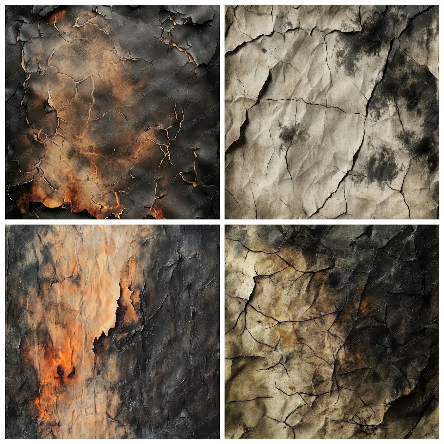 Burned Paper Background Digital Paper Pack (DDD000745)