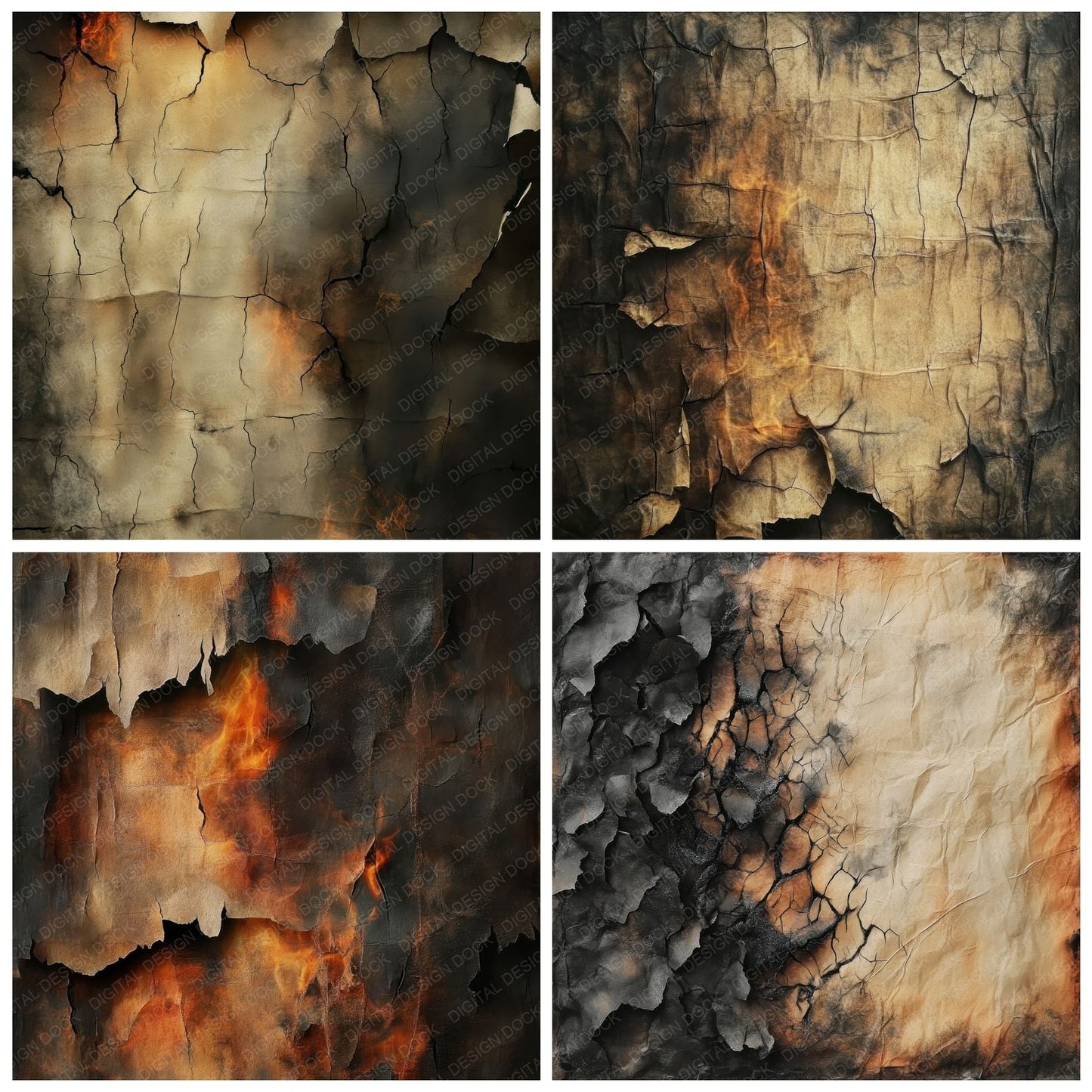Burned Paper Background Digital Paper Pack (DDD000745)