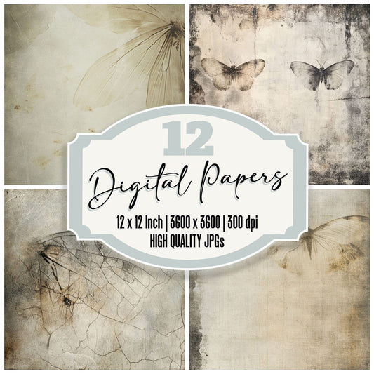 Burnt Moth Wing Background Digital Paper Pack (DDD000750)