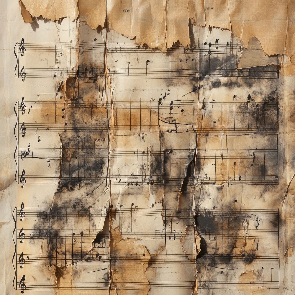 Burnt Music Sheets Digital Paper Pack (DDD000751)