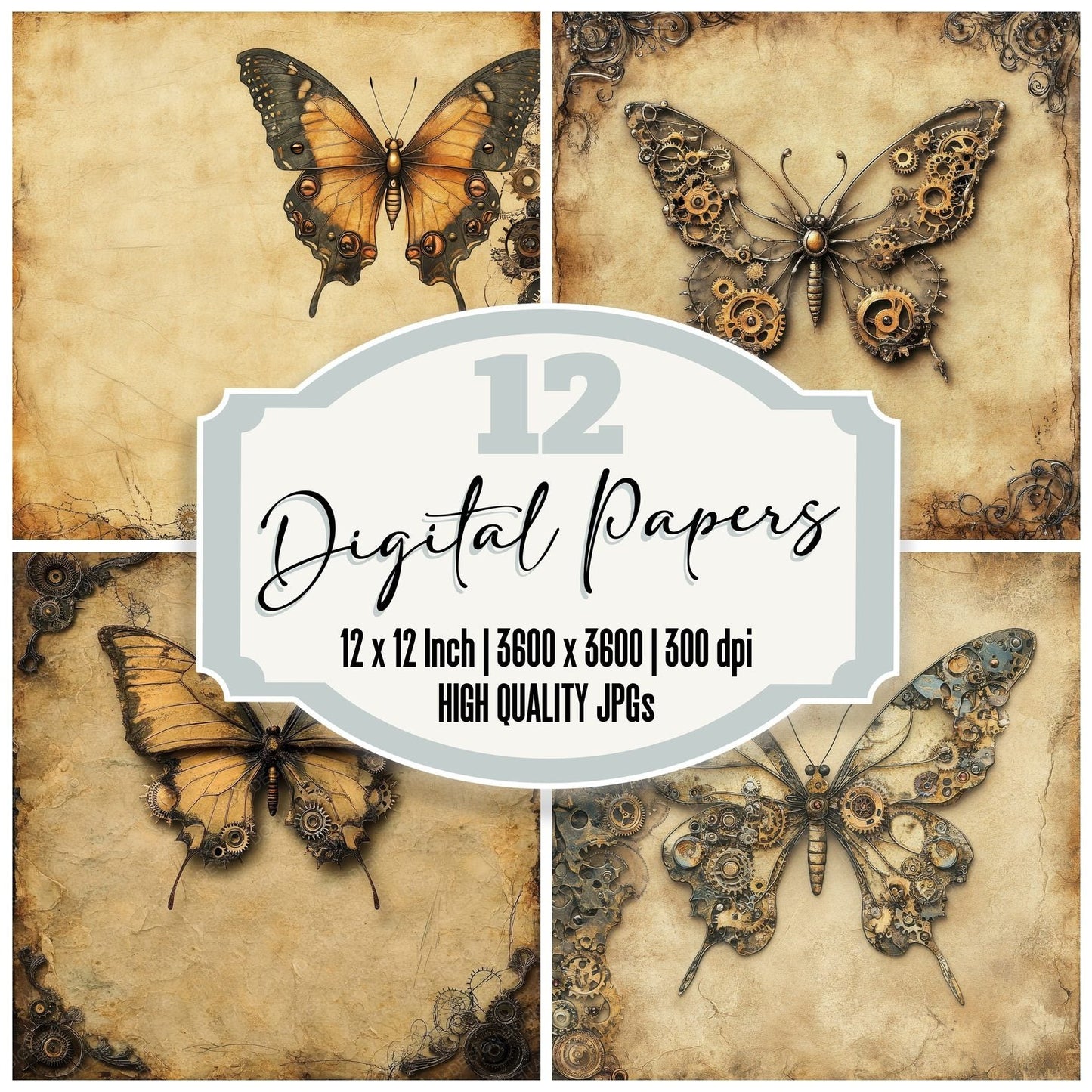 Butterfly Gearwing Edge Digital Paper Pack (DDD000761)