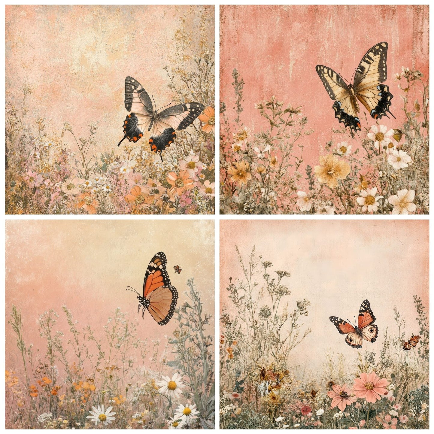 Butterfly Meadow Gold Digital Paper Pack (DDD000763)