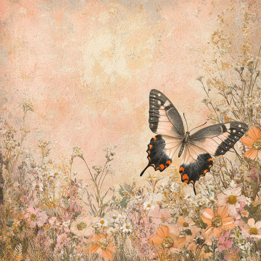 Butterfly Meadow Gold Digital Paper Pack (DDD000763)