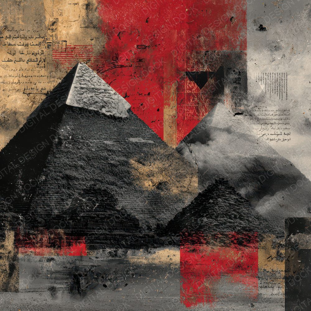 Cairo Collage Papyrus Pyramid Script Digital Paper Pack (DDD000769)
