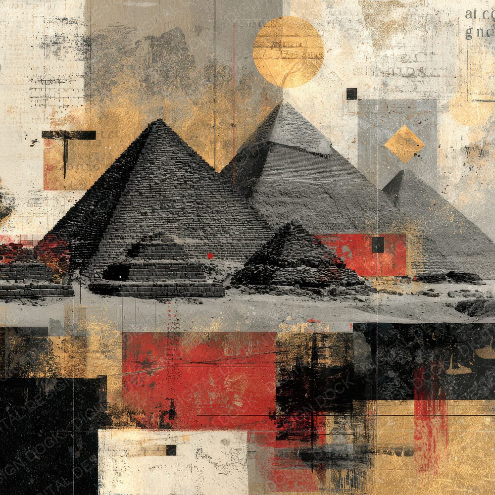 Cairo Collage Papyrus Pyramid Script Digital Paper Pack (DDD000769)