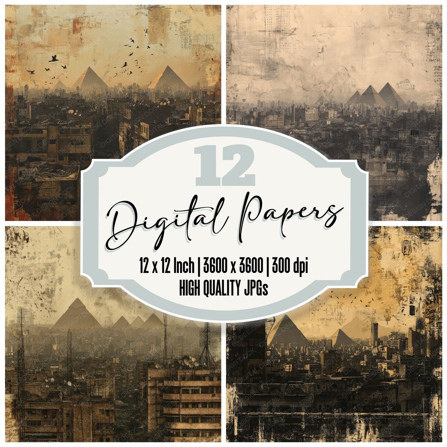 Cairo Dust Script Digital Paper Pack (DDD000770)