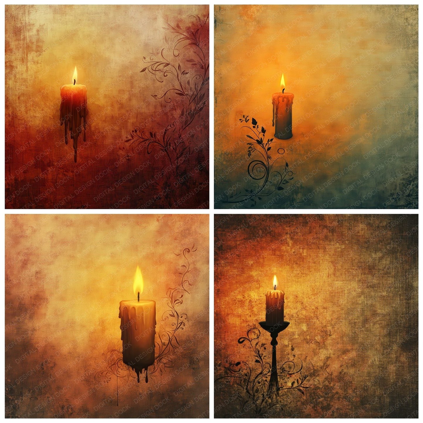 Candle Wax Glow Digital Paper Pack (DDD000784)
