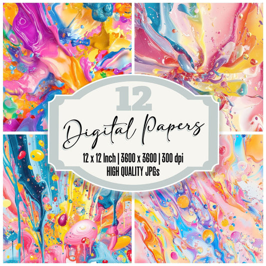 Candy Coated Chaos Background Digital Paper Pack (DDD000785)