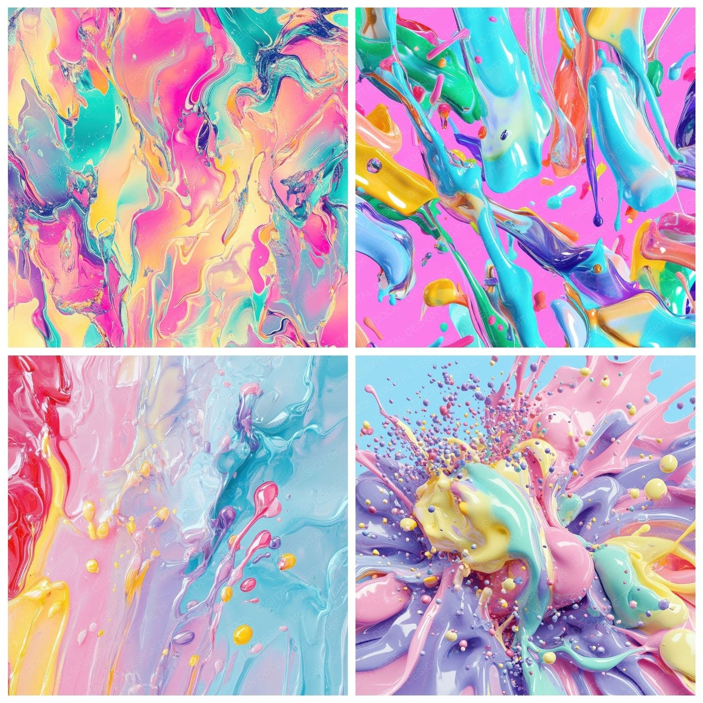 Candy Coated Chaos Background Digital Paper Pack (DDD000785)
