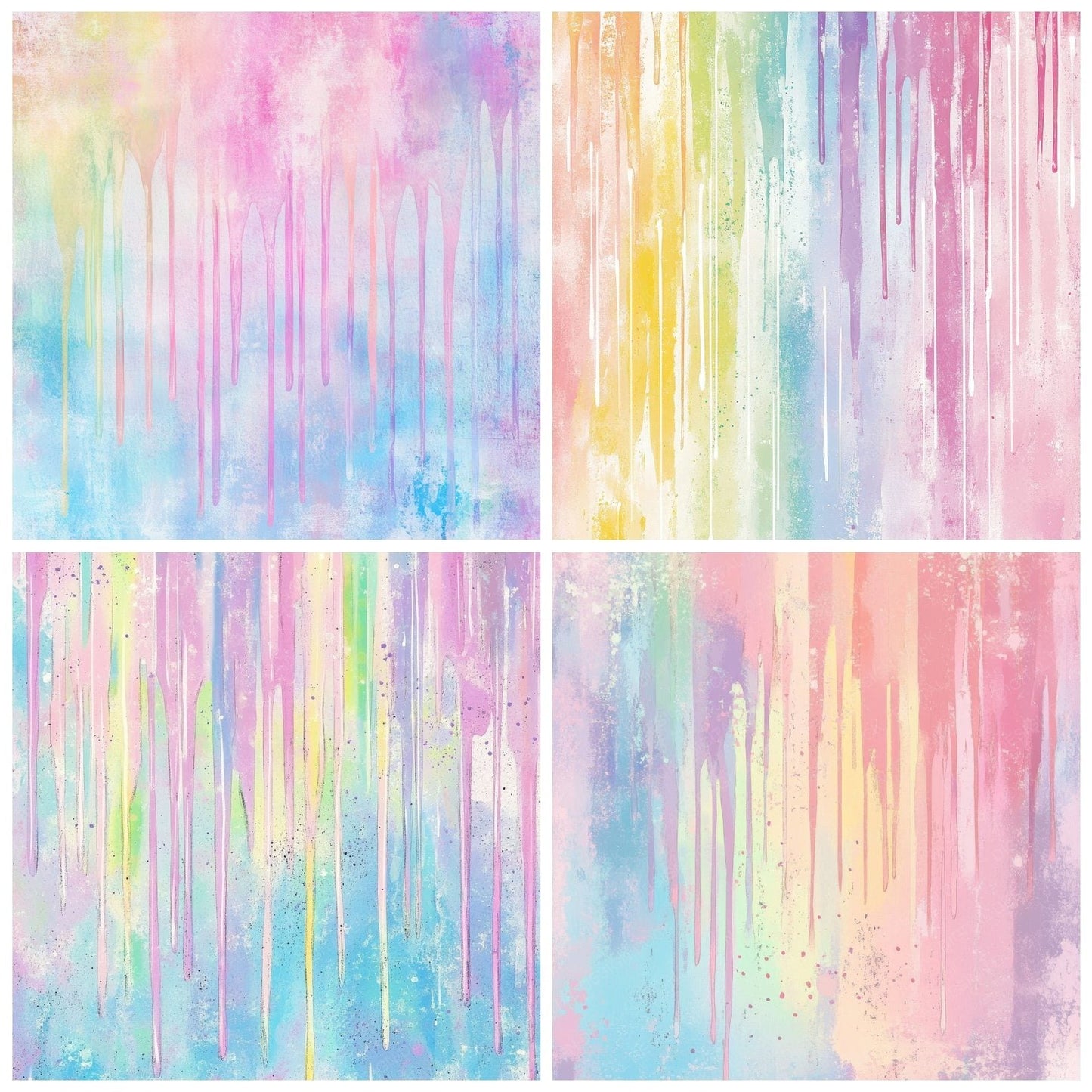 Candy Coated Drips Background Digital Paper Pack (DDD000786)